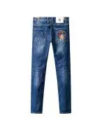 versace jeans denim collection pour homme back embroidery wash blue